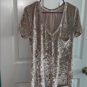 Rose Gold Velvet T-Shirt